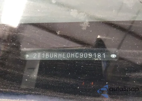 2017 Toyota Corolla L z USA, uszkodzony, nr VIN 2T1BURHE0HC909181